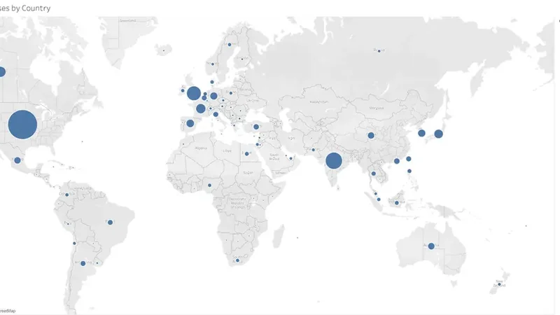 A world map data visualization built from a public dataset in the program